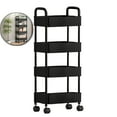 thumbnail image 1 of WNFJR 4-Tier Plastic Rolling Utility Cart with Handle, Multi-Functional Storage Trolley for Office, Living Room, Kitchen, Movable Storage Organizer with Wheels, Black, 1 of 7
