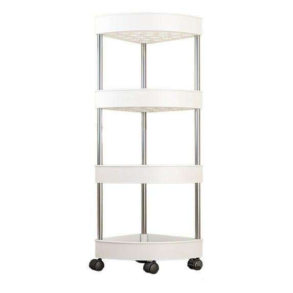 WNFJR 4-Tier Rolling Utility Cart, Multifunctional Storage Shelves with Lockable Wheels for Room, Office, Kitchen, Bathroom