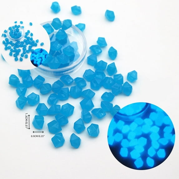 WNFJR 50 Pcs Glowing Aquarium Decor Stones – Light-Up Resin Ice Chunk Rocks for Fish Tanks & Terrariums – Safe LED Night Light Decoration for Freshwater & Saltwater Aquariums