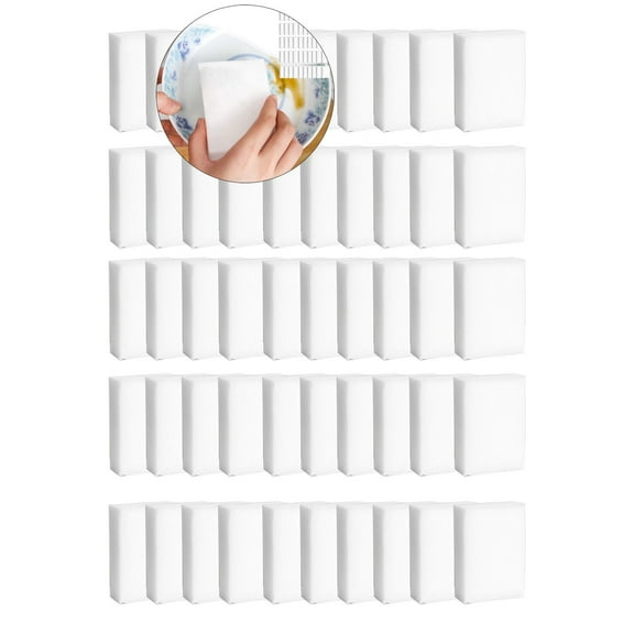 WNFJR 50 Pcs Magic Sponge Eraser, Multi-Functional Household Cleaning Kitchen Dish Sponge for Furniture, Cleaning Sponges for Bathroom, Floor, Wall Cleaner