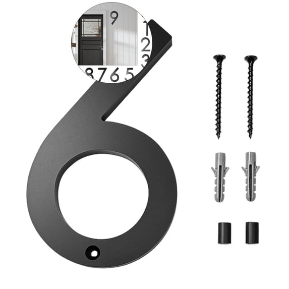 WNFJR 6 Inches House Numbers for Outside Modern House Address Numbers Metal Floating Home Address Sign for Outdoor from 0-9