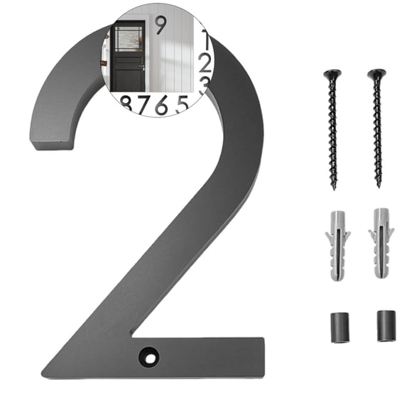 WNFJR 6 Inches House Numbers for Outside Modern House Address Numbers Metal Floating Home Address Sign for Outdoor from 0-9
