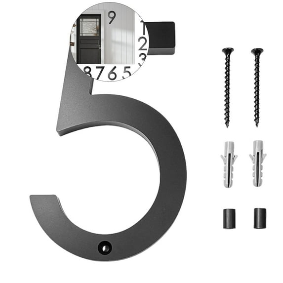 WNFJR 6 Inches House Numbers for Outside Modern House Address Numbers Metal Floating Home Address Sign for Outdoor from 0-9