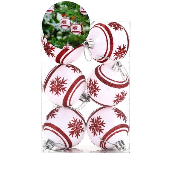 WNFJR 6 Pcs Christmas Ball Ornaments Christmas Tree Decorations Balls Mini Glitter Christmas Ornaments Christmas Balls Xmas Swirl Decorative Hanging Ornaments for Holiday Decor