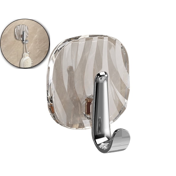 WNFJR Adhesive Coat Hooks Kitchen Wall Hooks, Nail Free Sticky Hangers,Reusable Utility Towel Bath Ceiling Hooks(Clear)