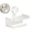 thumbnail image 1 of WNFJR Adjustable Toilet Paper Holder with Strong Suction Cup - Multi-Functional Tissue Rack for Bathroom, Kitchen, or Travel – 7x6.8x4.3 Inch(White), 1 of 6
