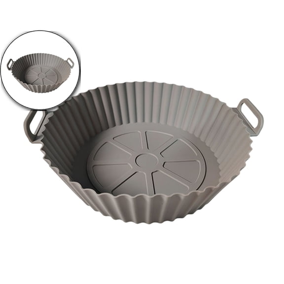 WNFJR Air Fryer Silicone Liners, Replacement of Flammable Parchment Paper, Reusable Baking Tray Oven Accessories(Gray)