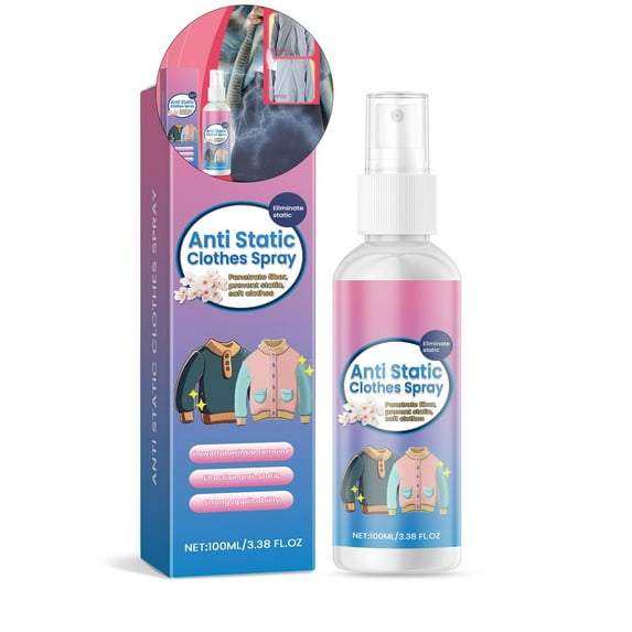 WNFJR Anti-Static Clothes Spray - Long-Lasting Static Guard for Cotton, Wool, Silk | Fabric-Friendly, No-Residue, Quick-Drying, 100ml - Essential for Home & Office Use