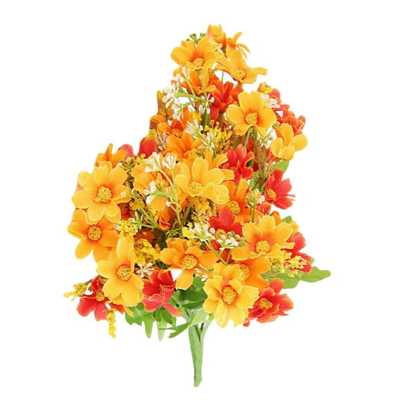 WNFJR Artificial Daisy Flowers Bouquet - 28 Small Lifelike Plastic Flowers for Home Decor, Wedding, DIY Crafts - Maintenance-Free & Environmentally Friendly (1 Bunch of White/Green Flowers)