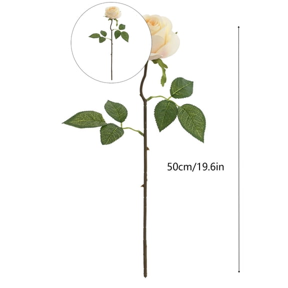 WNFJR Artificial Flower, Single Stem Blooming Fake Flower, No Watering Faux Silk Simulation Rose Flower DIY Wedding Bouquet Decor for Wedding Home