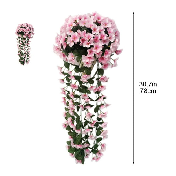 WNFJR Artificial Hanging Plants for Outdoors - Silk Faux Flowers with Long Trailing Vines, UV Resistant Realistic Decor for Porch Patio Front Door Spring Summer(78cm)