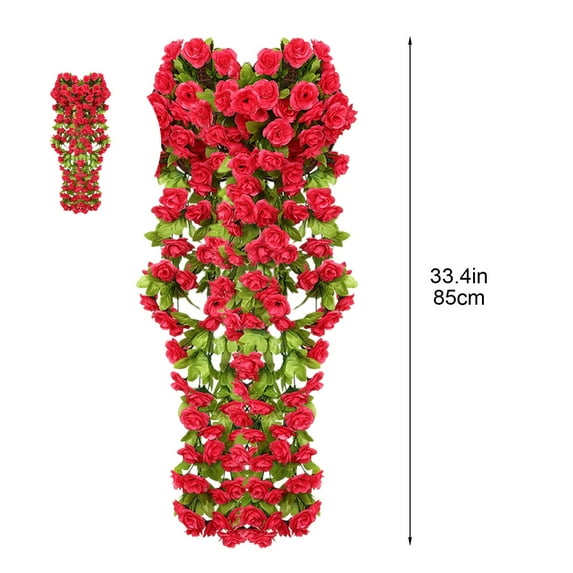 WNFJR Artificial Hanging Plants for Outdoors - Silk Faux Flowers with Long Trailing Vines, UV Resistant Realistic Decor for Porch Patio Front Door Spring Summer(85cm)