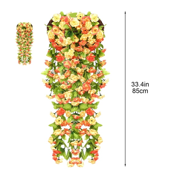 WNFJR Artificial Hanging Plants for Outdoors - Silk Faux Flowers with Long Trailing Vines, UV Resistant Realistic Decor for Porch Patio Front Door Spring Summer(85cm)