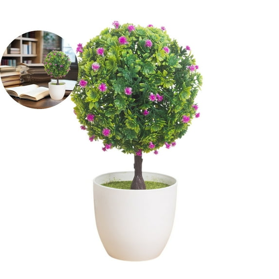 WNFJR Artificial Topiary Ball Trees - UV Resistant Faux Greenery for Garden, Yard, Porch, Patio Outdoor Deco