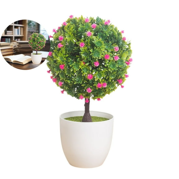 WNFJR Artificial Topiary Ball Trees - UV Resistant Faux Greenery for Garden, Yard, Porch, Patio Outdoor Deco