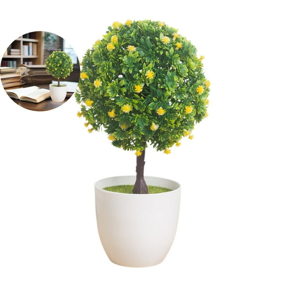 WNFJR Artificial Topiary Ball Trees - UV Resistant Faux Greenery for Garden, Yard, Porch, Patio Outdoor Deco