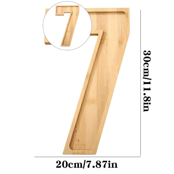 WNFJR Bamboo Wood Number Box, Wooden Charcuterie Number Fillable Board Box, Fruit Cheese Platter Vegetable Food Dish, Reuseable Serving Tray for Home Decor, Birthday Party Decorations