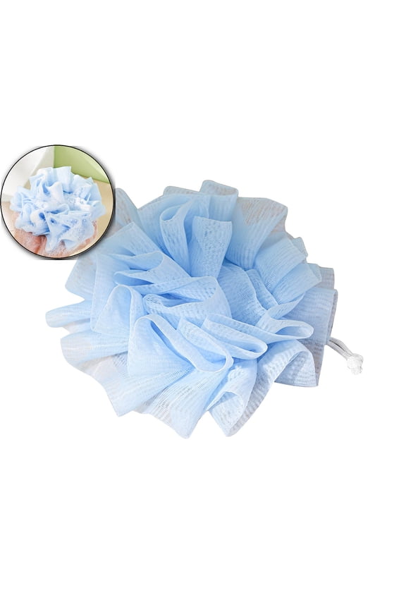 Bath Sponge Bath Scrubber for Body Bath Loofah Balls Shower Loofa Mesh Bath Ball Shower Ball Gloves Bath Flower Puffs Bath Wipe(Blue)