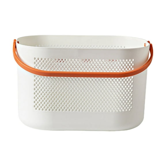 WNFJR Bathroom Shower Storage Basket, Thickened Plastic Bath Basket, Draining Holes Bottom Basket, Multifunctional Storage Box