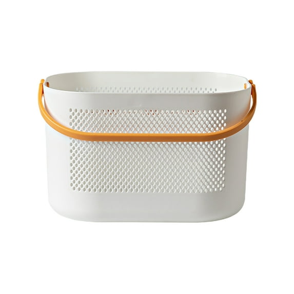 WNFJR Bathroom Shower Storage Basket Thickened Plastic Draining Box Multipurpose Handle Basket Fruit and Laundry Organization Crate