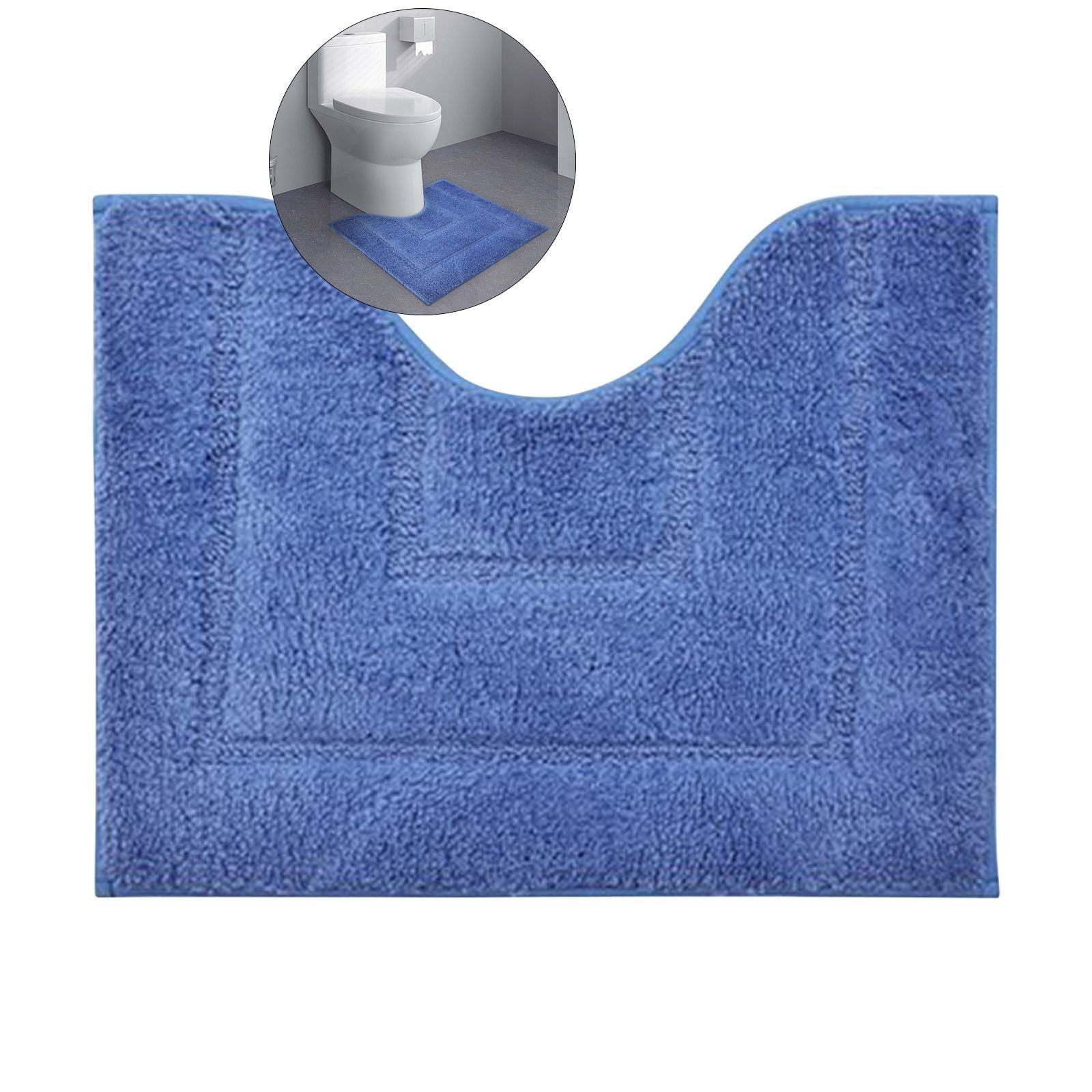 WNFJR Bathroom Toilet Rugs U Shaped, Bath Mats for Bathroom, Bathroom Rugs Non Slip Washable, Absorbent Microfiber Toilet Mat, Soft Plush Shaggy Bath Carpet