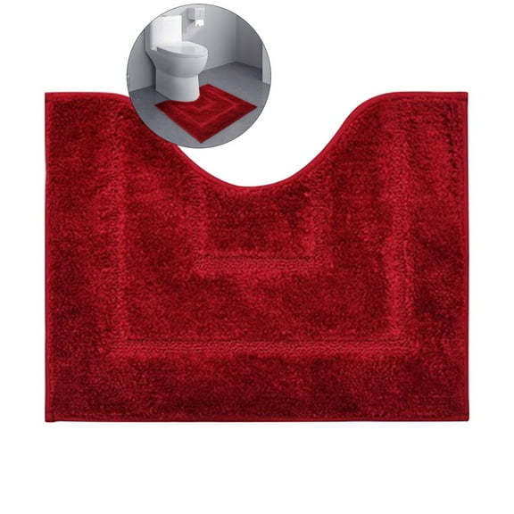 WNFJR Bathroom Toilet Rugs U Shaped, Bath Mats for Bathroom, Bathroom Rugs Non Slip Washable, Absorbent Microfiber Toilet Mat, Soft Plush Shaggy Bath Carpet