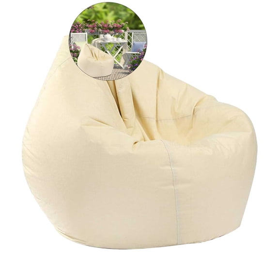 WNFJR Bean Bag Chair Cover - Stuffed Storage Bean Bag Chair Cover with Inner Liners for Easy Cleaning Bean Bag for Organizing