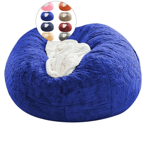 WNFJR Bean Bag Chair Cover(it was only a Cover, not a Full Bean Bag), Big Round Soft Fluffy Velvet Sofa Bed Cover, Living Room Furniture, Lazy Sofa Bed Cover