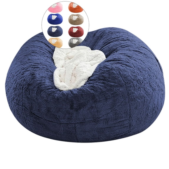 WNFJR Bean Bag Chair Cover(it was only a Cover, not a Full Bean Bag), Big Round Soft Fluffy Velvet Sofa Bed Cover, Living Room Furniture, Lazy Sofa Bed Cover