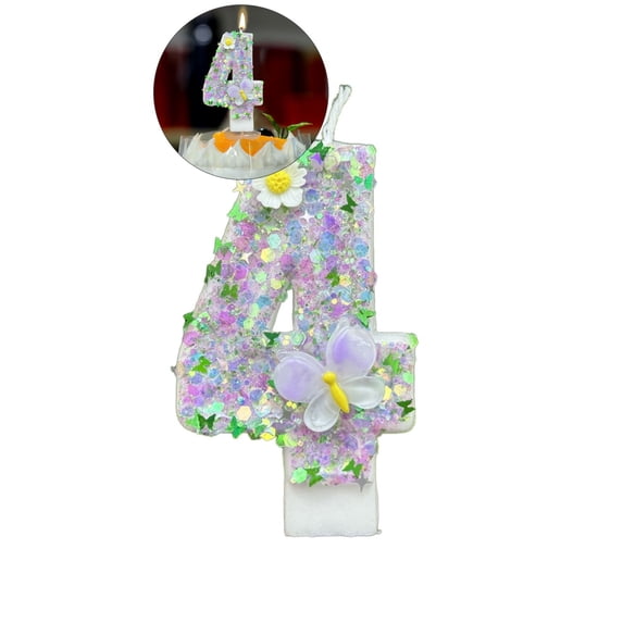 WNFJR Birthday Candles - Birthday Party Cake Decorations, Number Candles, Purple Sequin Happy Birthday Cake Candles for Wedding Cake Topper Anniversary Party Decor