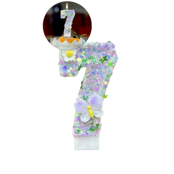 WNFJR Birthday Candles - Birthday Party Cake Decorations, Number Candles, Purple Sequin Happy Birthday Cake Candles for Wedding Cake Topper Anniversary Party Decor