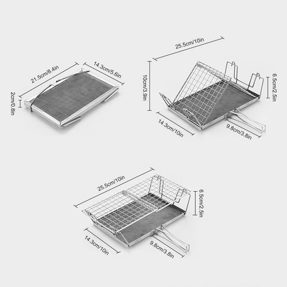 WNFJR Camping Bread Toaster Folding Camp Stove Toaster Fire BBQ Grill Small Portable 304 Stainless Steel Cooking Grill with Anti Scalding Mesh Fork
