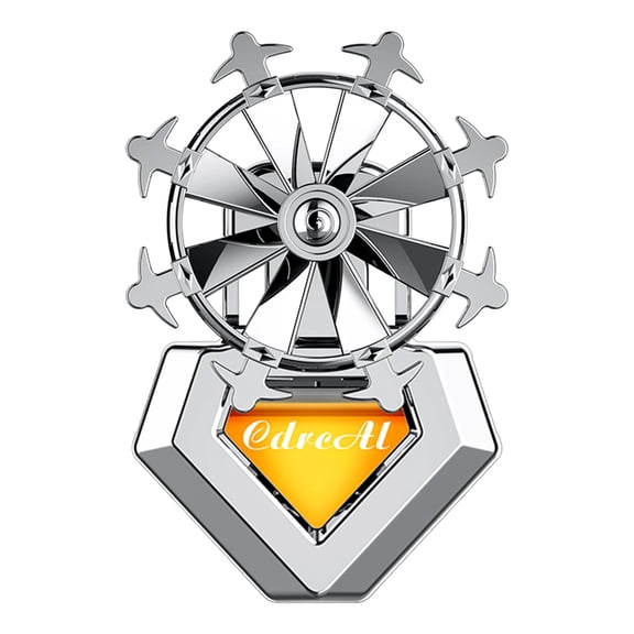 WNFJR Car Aromatherapy Breath Freshener with Rotating Fan Blades, Long-Lasting Perfume, Stylish Decorative Piece for Car Vents, Miniature and Portable, Red/Orange/Blue/Purple, 46x35x7cm
