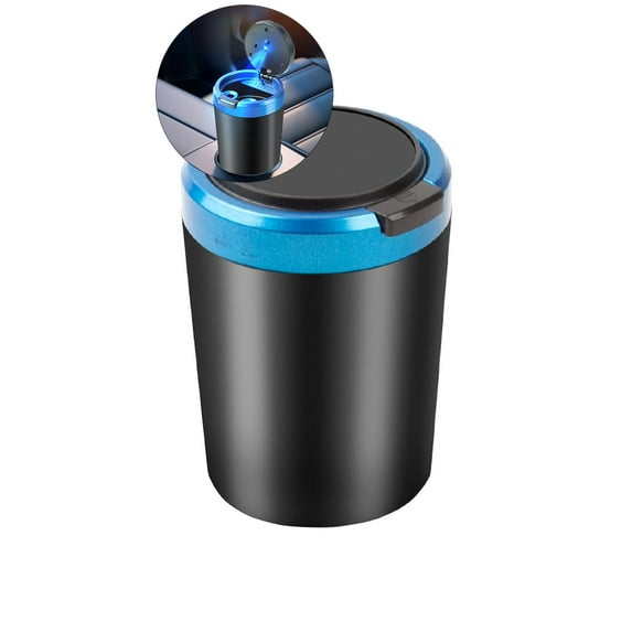 WNFJR Car Ashtray with Lid Smell Proof, Smokeless Ashtray for Car, Portable Ash Tray Ceramic Inner Wall with LED Car Accessories Ashtrays for Travel, RV, Outdoor, Home