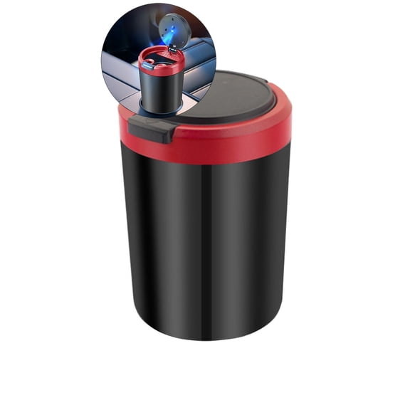 WNFJR Car Ashtray with Lid Smell Proof, Smokeless Ashtray for Car, Portable Ash Tray Ceramic Inner Wall with LED Car Accessories Ashtrays for Travel, RV, Outdoor, Home