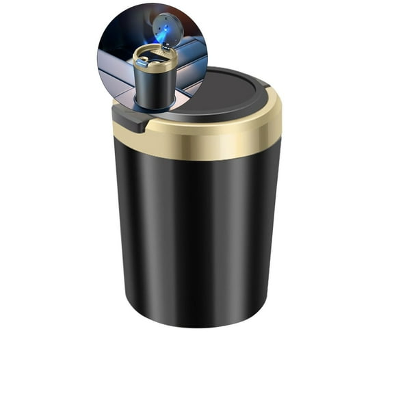 WNFJR Car Ashtray with Lid Smell Proof, Smokeless Ashtray for Car, Portable Ash Tray Ceramic Inner Wall with LED Car Accessories Ashtrays for Travel, RV, Outdoor, Home