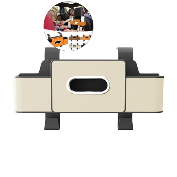 WNFJR Car Back Seat Organizer with Cup Holder, Car Seat Back Tissue Box and Storage Hook, Multifunctional Car Organizer for Hold Phone, Snacks, Drinks, Handbag