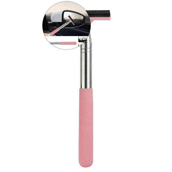 WNFJR Car Rearview Mirror Retractable Wiper, Telescopic Long Rod Car Glass Squeegee Water Cleaner, Portable Cleaning Tool for All Vehicle Glass