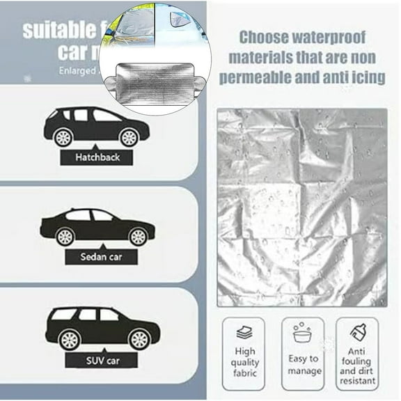 WNFJR Car Windshield Sun Shade, Thicken Double-Sided Available UV Reflector Auto Front Window Sunshade Visor Shield Cover