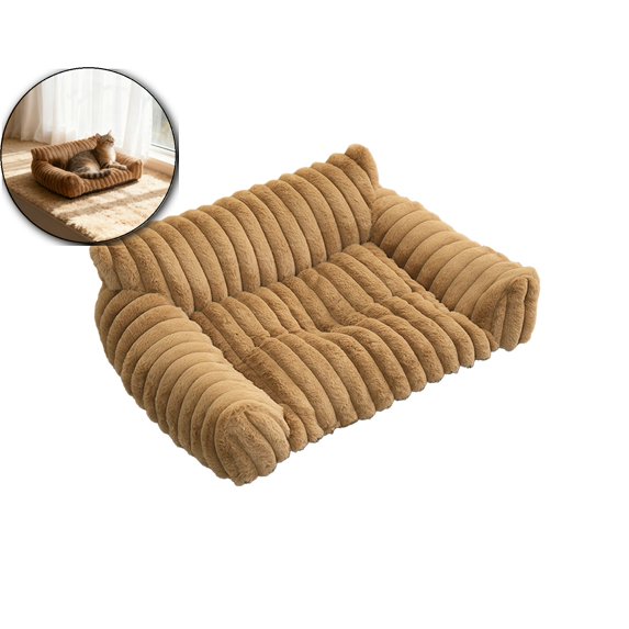 WNFJR Cat Couch for Pets - Fluffy Small Dog Sofa with Premium Soft Corduroy Fleece, Pet Sofa with Removable Washable Cover, Supportive Dog Couch Bed for Small Medium Dogs, 20inch