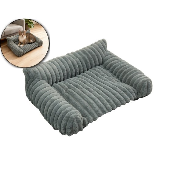 WNFJR Cat Couch for Pets - Fluffy Small Dog Sofa with Premium Soft Corduroy Fleece, Pet Sofa with Removable Washable Cover, Supportive Dog Couch Bed for Small Medium Dogs, 20inch