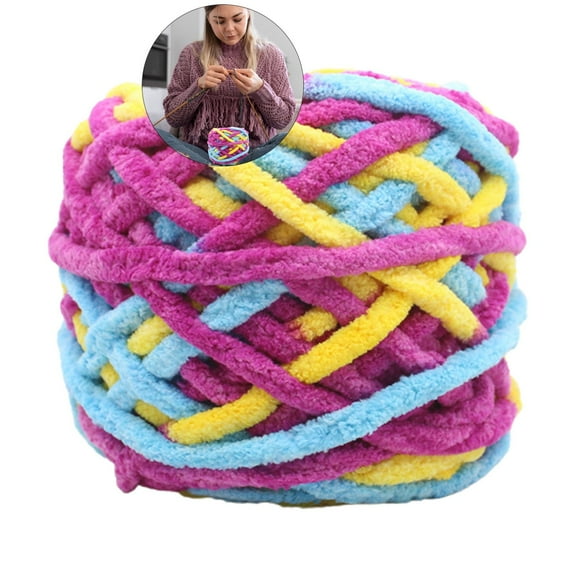 WNFJR Chunky Yarn for Crocheting, Thick Fluffy Soft Chenille Yarn Velvet Yarn for Making Blankets, Clothes, DIY Craft