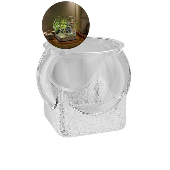 WNFJR Clear Fish Bowl, Fish Tank, Plastic Fish Bowl, Hydroponic Planter, Resisting and Drop Resisting Small Desktop Fish Tanks for Tabletop Display