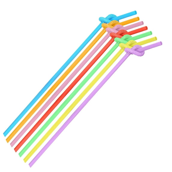 WNFJR Colorful Straws, Disposable Plastic Drinking Straws, Extra Long Flexible Straws, Disposable Bendy Straws for Party, Plastic Straws