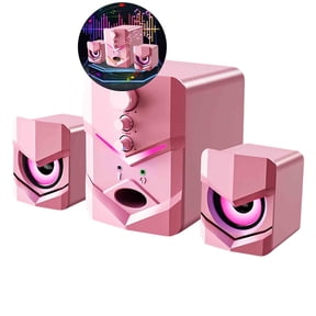 WNFJR Computer Speakers, Mini PC Speakers with Subwoofer, Desktop Speakers with RGB Lights, USB Powered, Stereo Sound, Gaming Speakers for Monitor/Laptop/Tablet