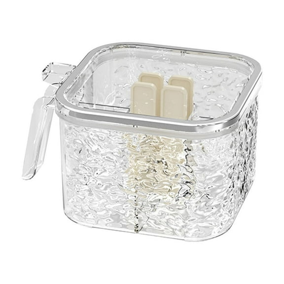 WNFJR Condiment Containers with Lids, Salt Box, Serving Trays for Party, Anti Slip Spice Storage with 4 Compartments, Spice Jar for Kitchen, Camping, Outdoor, Bbq