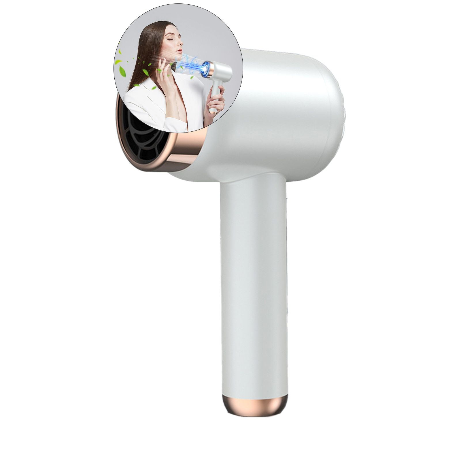 WNFJR Cordless Portable Blow Dryer, Fast Drying Technology Hair Dryer Wireless Hair Dryer Rechargeable Blow Dryer for Travel and Home Use
