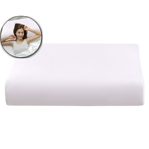 WNFJR Cotton Contour Pillow Cover Memory Foam Pillowcase Pillow Protector for Cervical Pillow, 15.75" x 23.62"(Pink)