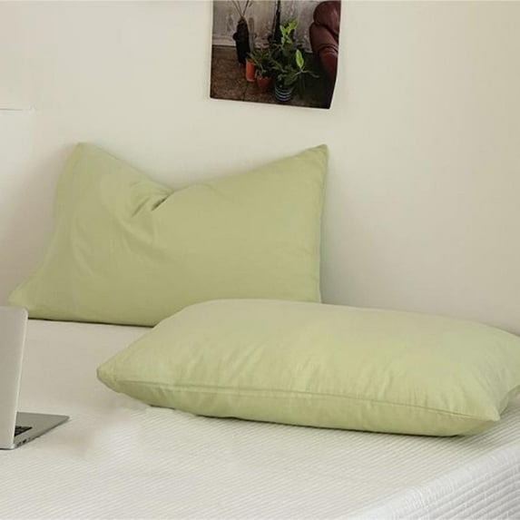 WNFJR Cotton Retro Pillowcase Cream Color Washed Cotton Pillow Cover Literary Inspired Pillow Case Small Fresh Color Pillow Envelope