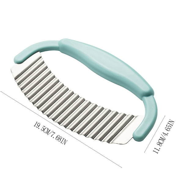 WNFJR Crinkle Cut Knife, Multi-Functional Attractive Wavy Fries Cutter, Curly Fries Potato Cutter Made of Rust Resistant Stainless Steel Blade with Sturdy Anti Slip Handle, Crinkle Fry Cutter